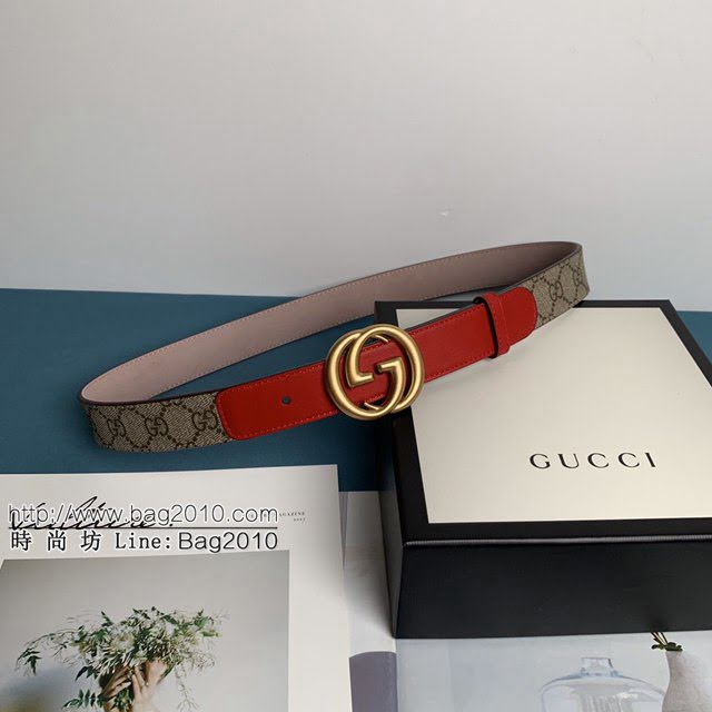 Gucci經典皮帶 古奇GGSupreme小牛皮腰帶 古奇2020早春新款  jjp1564